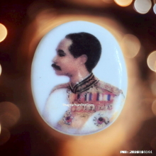 ล็อกเก็ตกระเบื้อง ร.5 หลังแผ่นเงิน หลวงพ่อเกษม เขมโก ปี 35