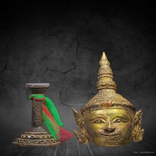 เศียรพระลักษณ์หน้าทอง ขนาดตั้งบูชา หลวงปู่กาหลง เขี้ยวแก้ว