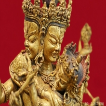 พระบูชาธิเบต เก่าอายุ 100 ปี โลหะเปียกทองคำ