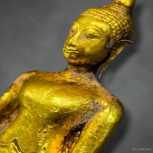 พระกำแพงยุคเก่า บุทองคำแท้